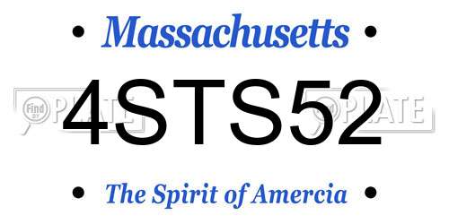 4STS52 Massachusetts License Plate