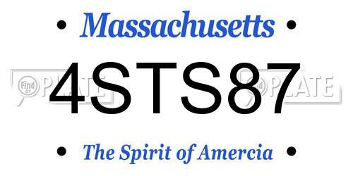 4STS87 Massachusetts License Plate