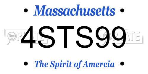 4STS99 Massachusetts License Plate