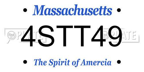 4STT49 Massachusetts License Plate