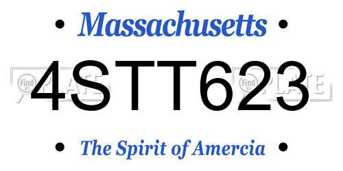 4STT623 Massachusetts License Plate