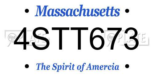 4STT673 Massachusetts License Plate