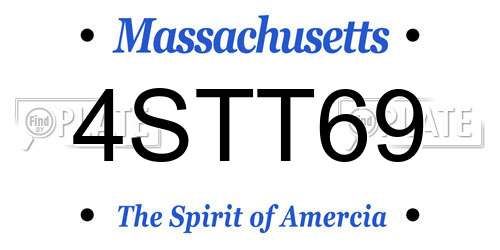 4STT69 Massachusetts License Plate