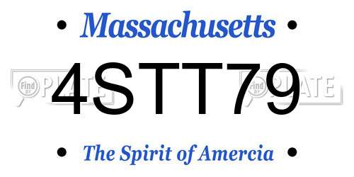 4STT79 Massachusetts License Plate