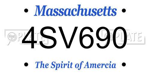 4SV690 Massachusetts License Plate