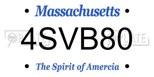 4SVB80 Massachusetts License Plate