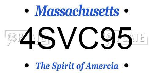 4SVC95 Massachusetts License Plate