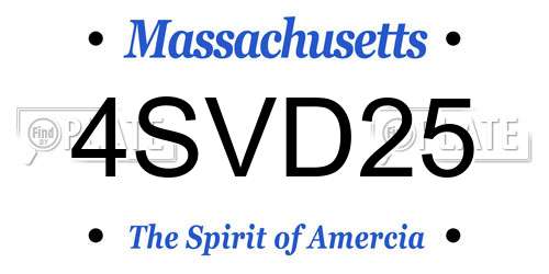 4SVD25 Massachusetts License Plate
