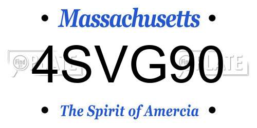 4SVG90 Massachusetts License Plate
