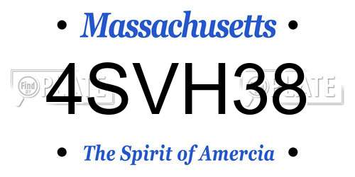 4SVH38 Massachusetts License Plate