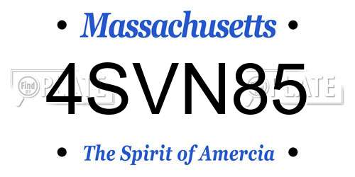 4SVN85 Massachusetts License Plate