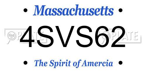 4SVS62 Massachusetts License Plate