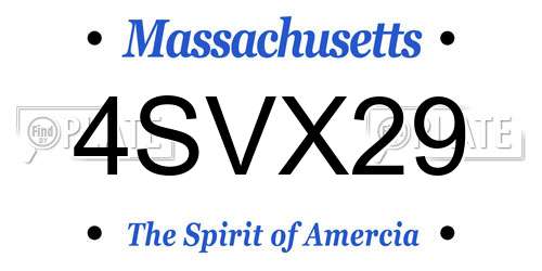 4SVX29 Massachusetts License Plate