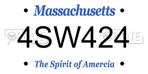 4SW424 Massachusetts License Plate