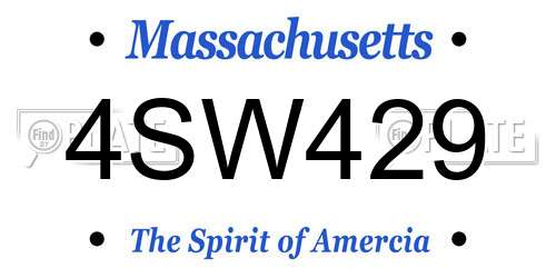 4SW429 Massachusetts License Plate