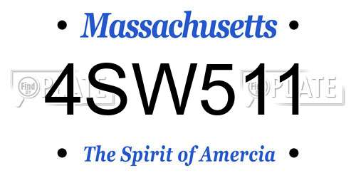 4SW511 Massachusetts License Plate