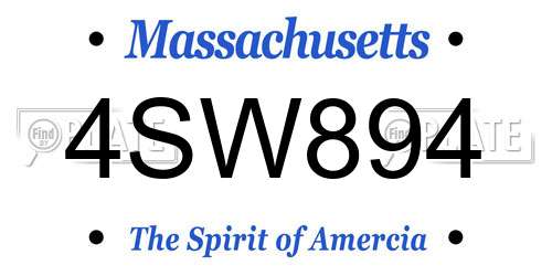 4SW894 Massachusetts License Plate