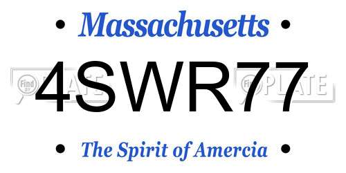 4SWR77 Massachusetts License Plate