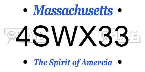 4SWX33 Massachusetts License Plate