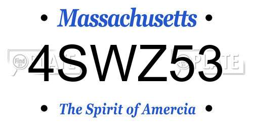 4SWZ53 Massachusetts License Plate