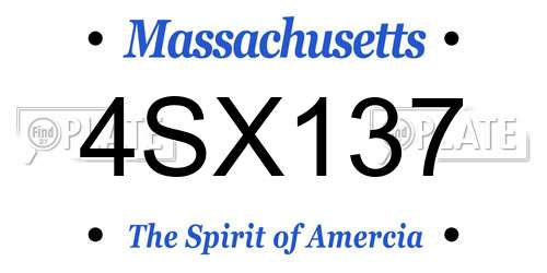 4SX137 Massachusetts License Plate