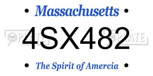 4SX482 Massachusetts License Plate