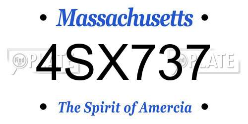 4SX737 Massachusetts License Plate