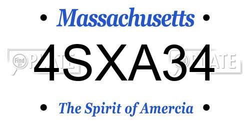 4SXA34 Massachusetts License Plate