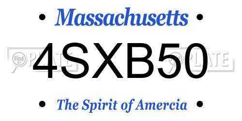 4SXB50 Massachusetts License Plate