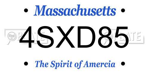 4SXD85 Massachusetts License Plate