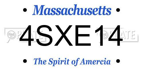4SXE14 Massachusetts License Plate