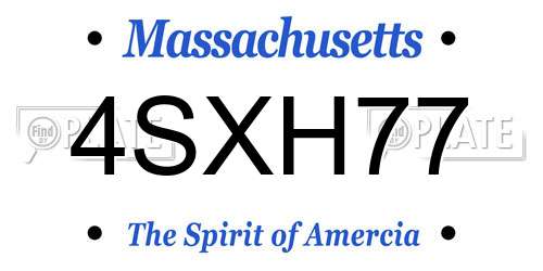 4SXH77 Massachusetts License Plate