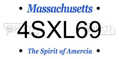 4SXL69 Massachusetts License Plate