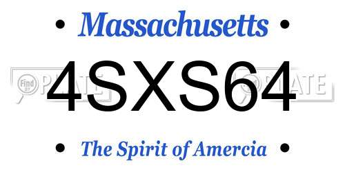 4SXS64 Massachusetts License Plate