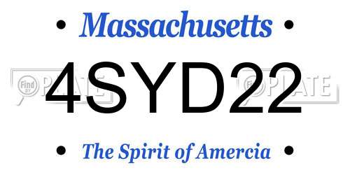 4SYD22 Massachusetts License Plate