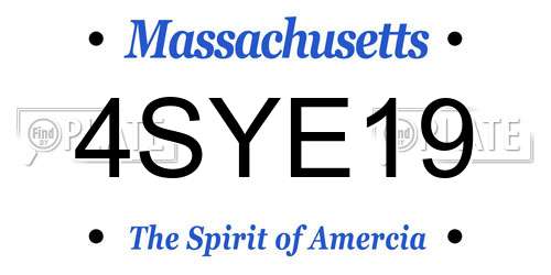 4SYE19 Massachusetts License Plate
