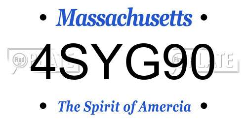 4SYG90 Massachusetts License Plate
