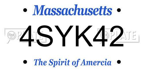 4SYK42 Massachusetts License Plate
