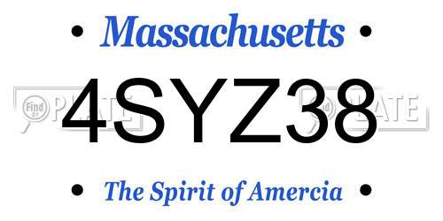 4SYZ38 Massachusetts License Plate