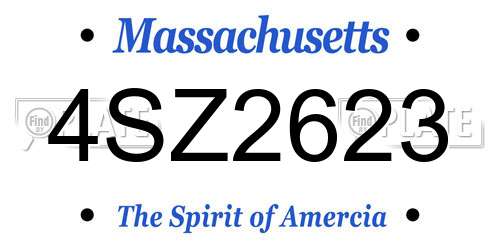 4SZ2623 Massachusetts License Plate