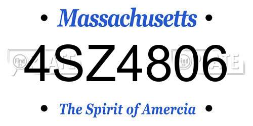 4SZ4806 Massachusetts License Plate