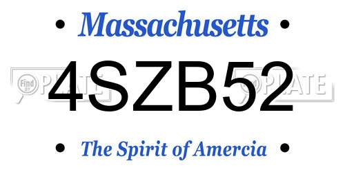 4SZB52 Massachusetts License Plate