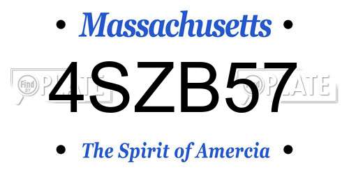 4SZB57 Massachusetts License Plate
