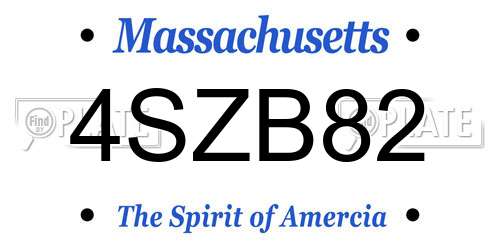 4SZB82 Massachusetts License Plate