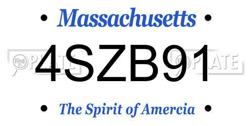 4SZB91 Massachusetts License Plate