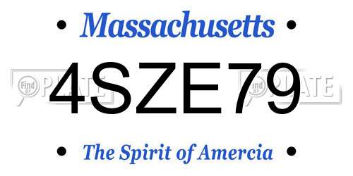 4SZE79 Massachusetts License Plate
