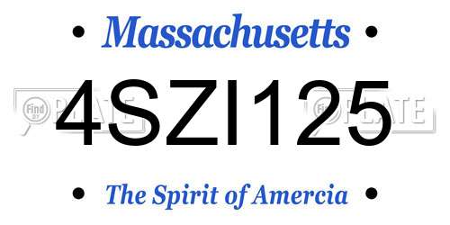 4SZI125 Massachusetts License Plate