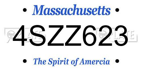4SZZ623 Massachusetts License Plate