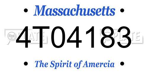 4T04183 Massachusetts License Plate
