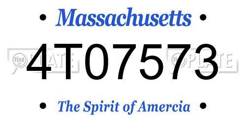 4T07573 Massachusetts License Plate